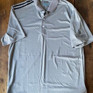 adidas grey Polo Shirt with Black Accents